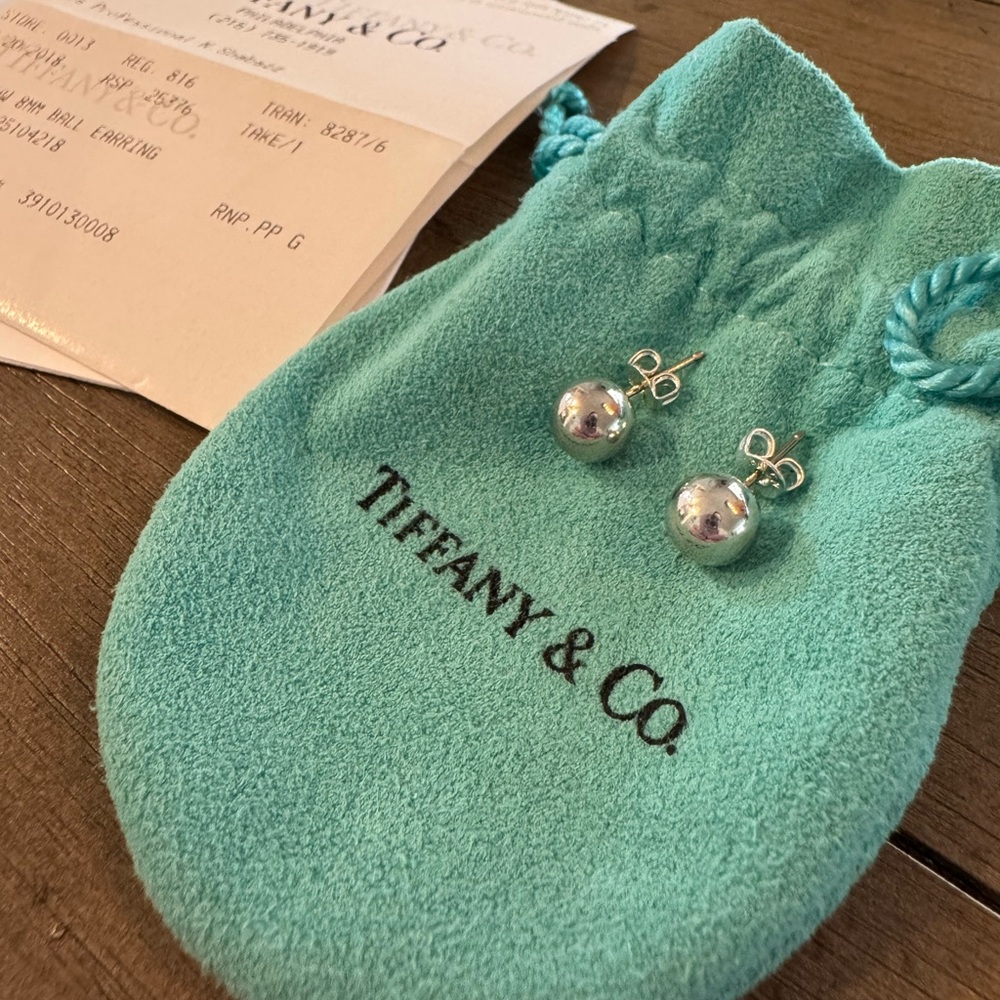 TIFFANY & CO Ball Earrings 8mm